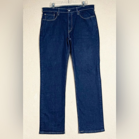 Levi's Strauss & Co. Dark Blue Denim Jeans Men’s Size 38X33 Straight Leg - Picture 10 of 13